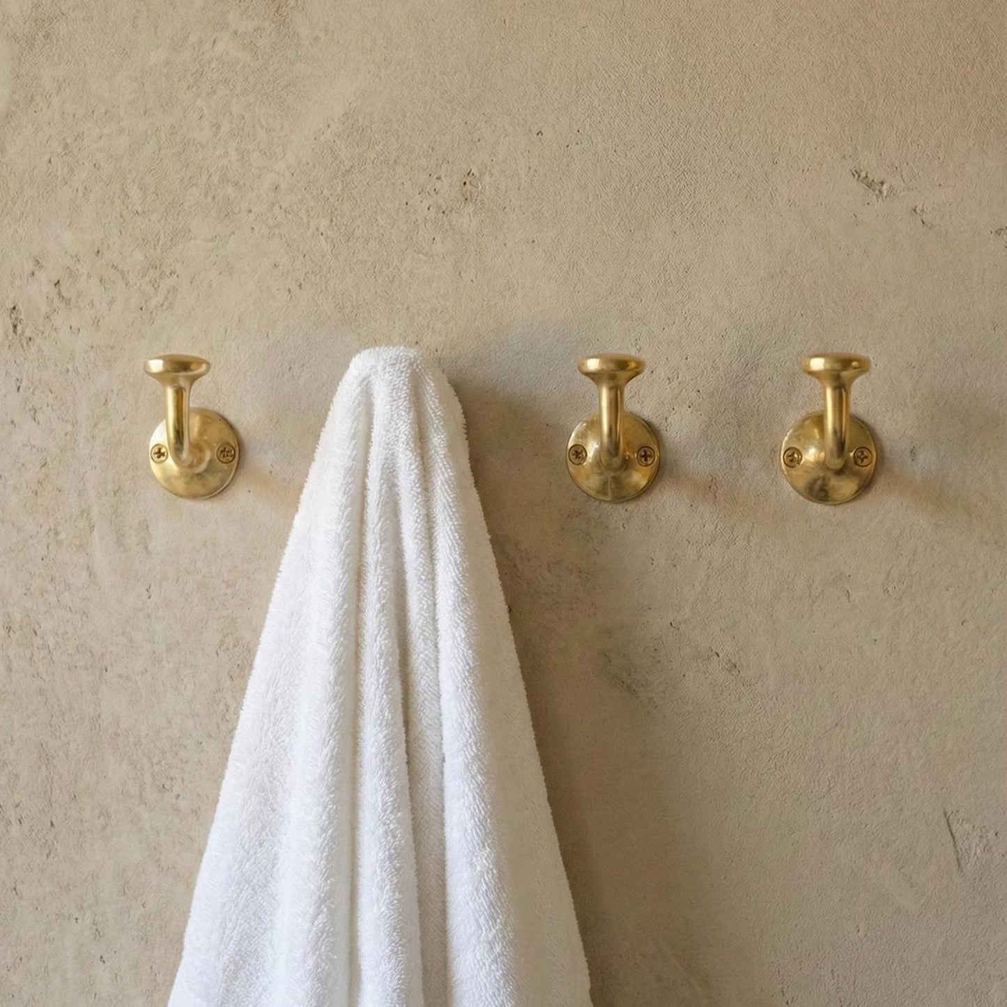 Solid Brass Wall Hook, Unlacquered Antique Finish, Rustic Towel/Coat Hook