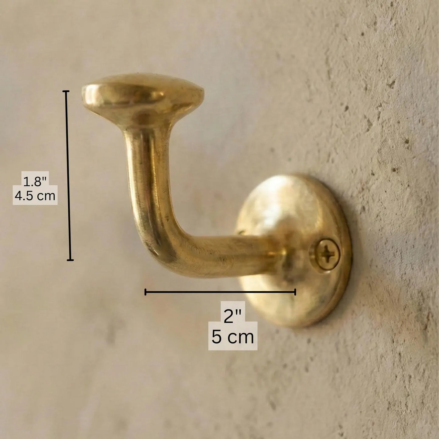 Solid Brass Wall Hook, Unlacquered Antique Finish, Rustic Towel/Coat Hook